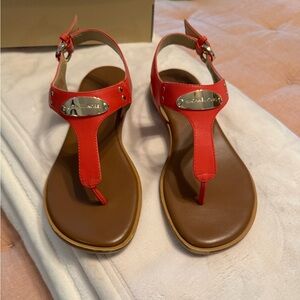 Michael Kors Sea Coral Strappy Sandals with Ankle Straps